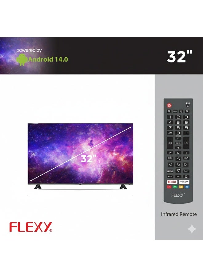 Flexy 32″ Smart LED TV HD Ready Android TV, Netflix & YouTube, Wi-Fi, HDMI & USB, 1GB RAM, 8GB ROM, Free Wall Mount, 2-Year Warranty - Image 3